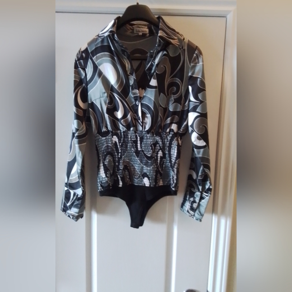 Stylish Black and Gray Women's One Piece